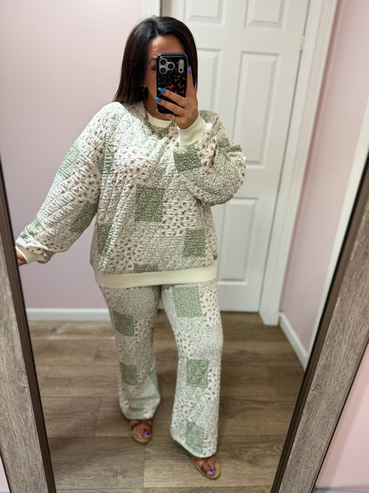 Floral Patchwork Quilted Set