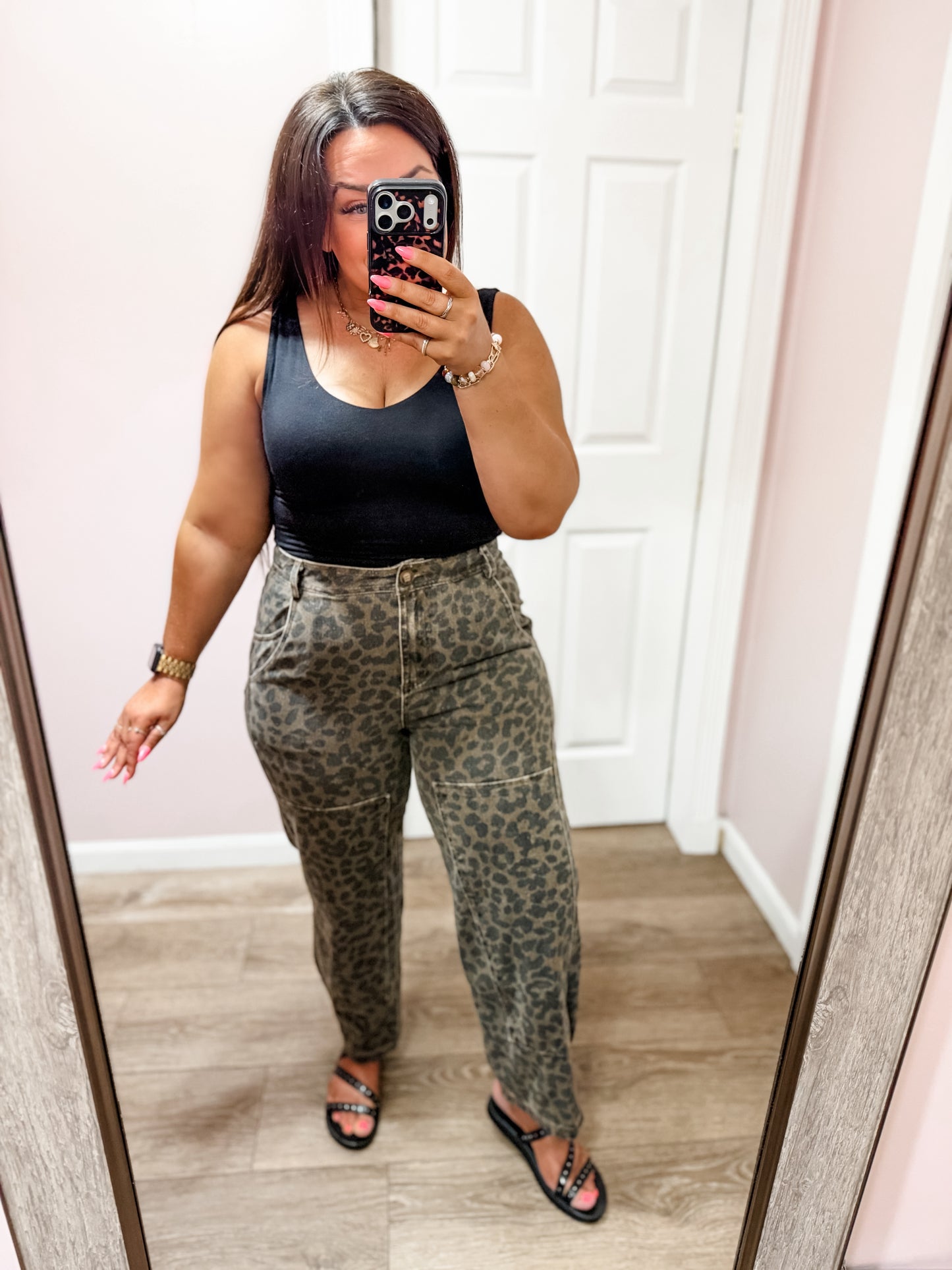 Two Tone Leopard Print Pants