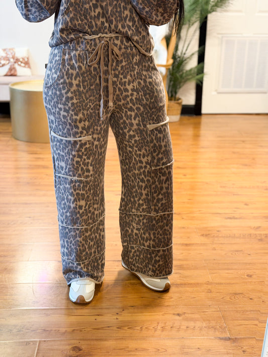 Paige Leopard Wide Leg Pants