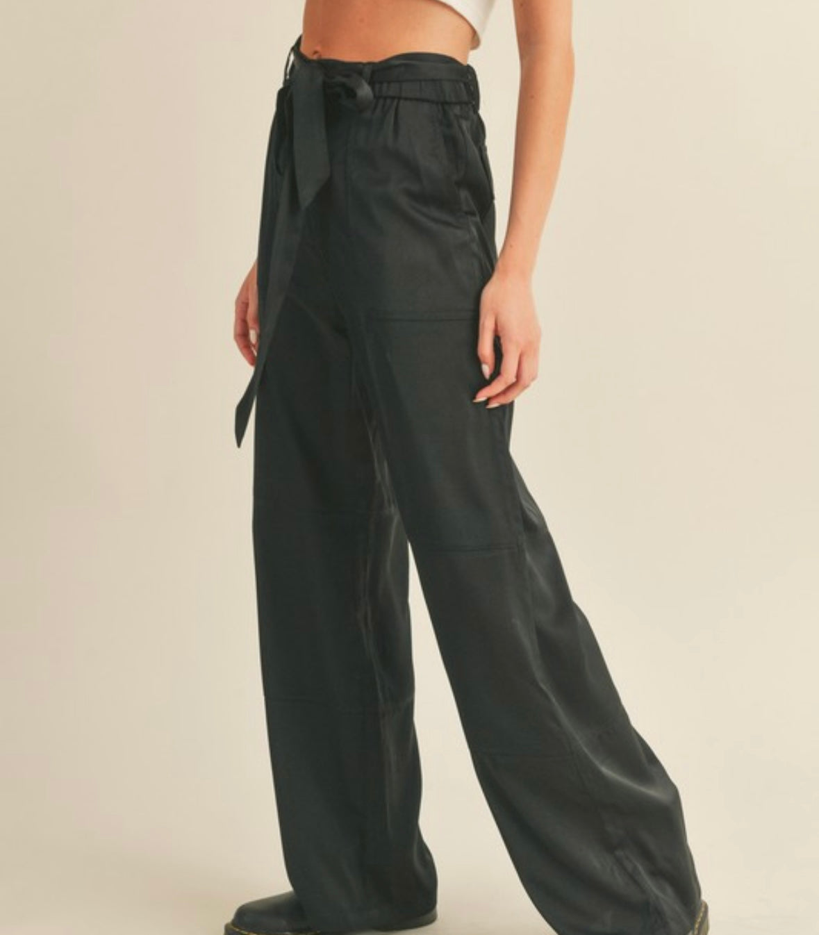 Satin Cargo Pants