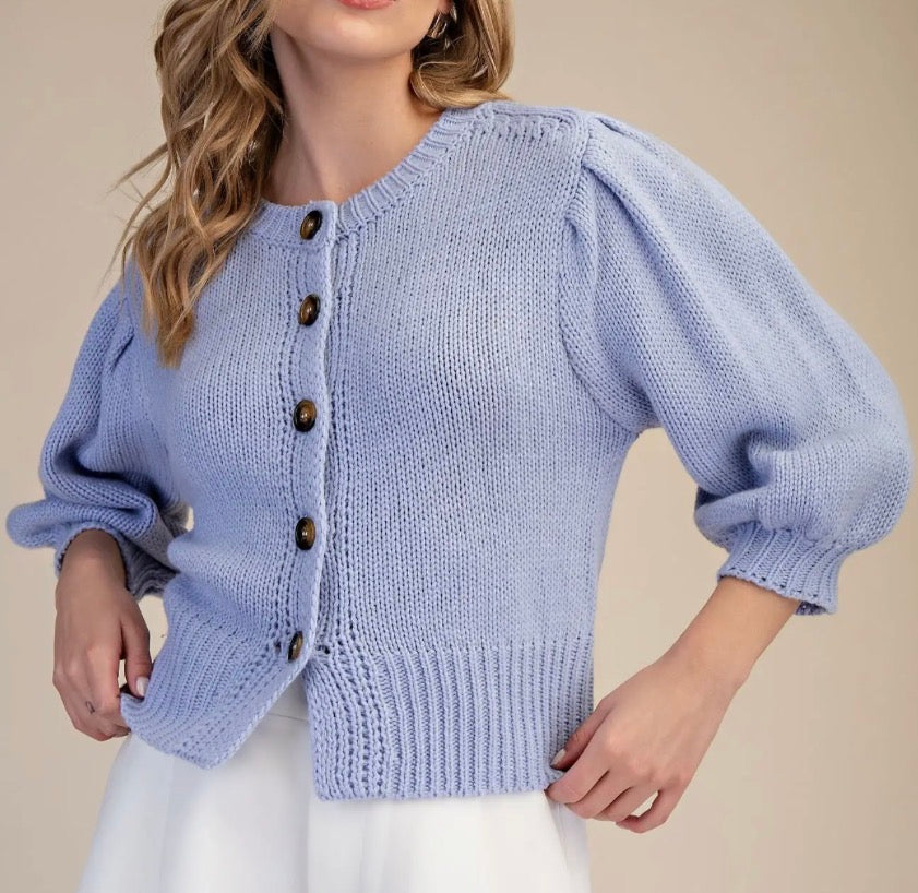 Meet Me There Sweater Cardigan, Sky