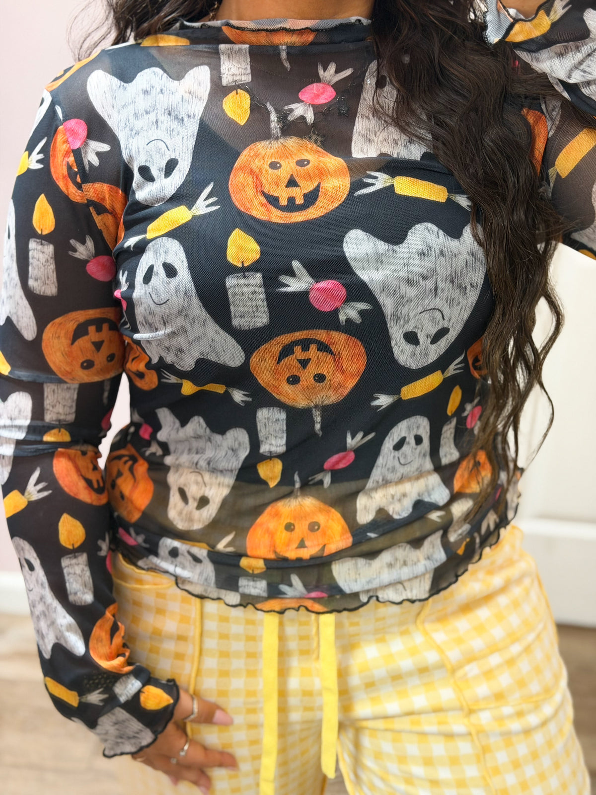 Trick or Treat Mesh Top