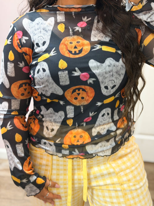 Trick or Treat Mesh Top