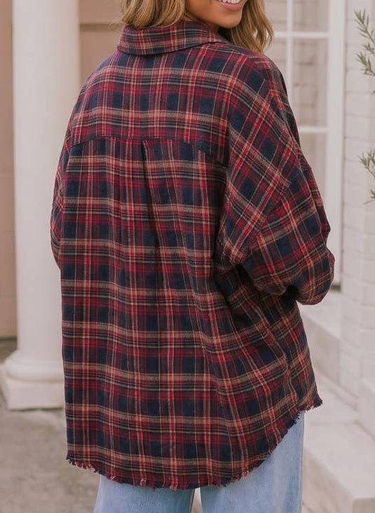 Plaid Patchwork Button Down
