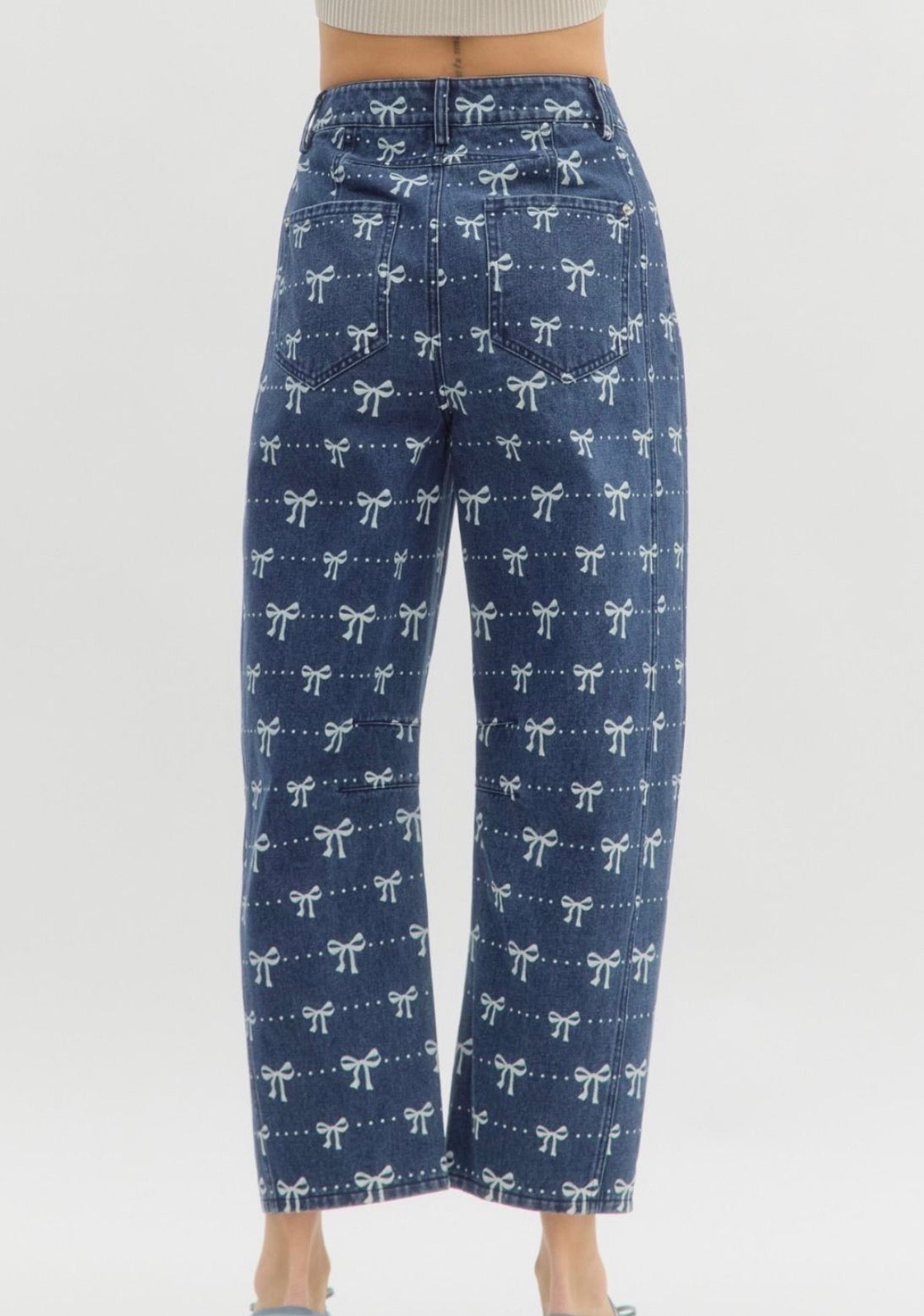 Just Right Bow Print Jean