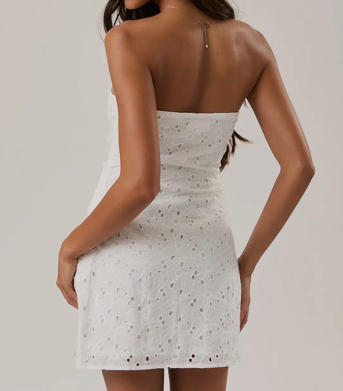 Stay Sweet Eyelet Bow Detail Dress