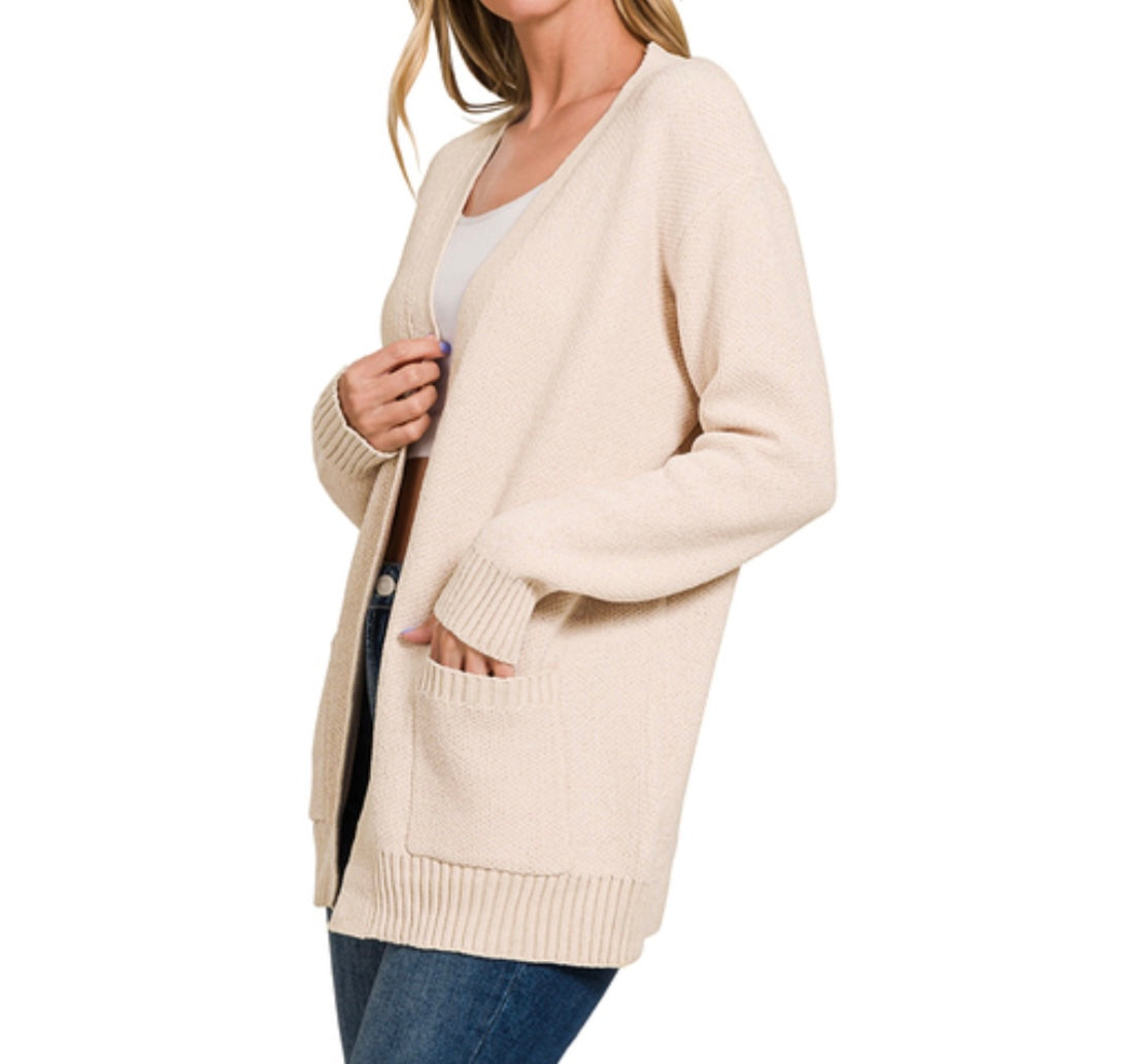 Cozy Vibes Sweater Cardigan, Beige