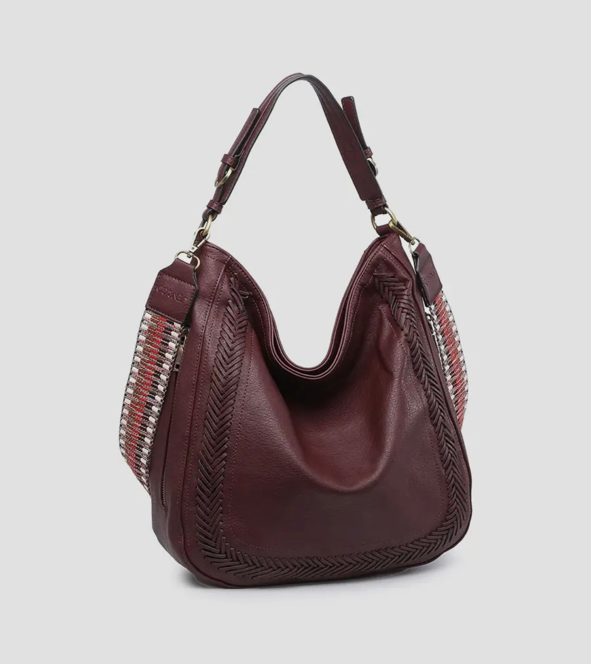 Aris Whipstitch Hobo/Crossbody w/ Guitar Strap