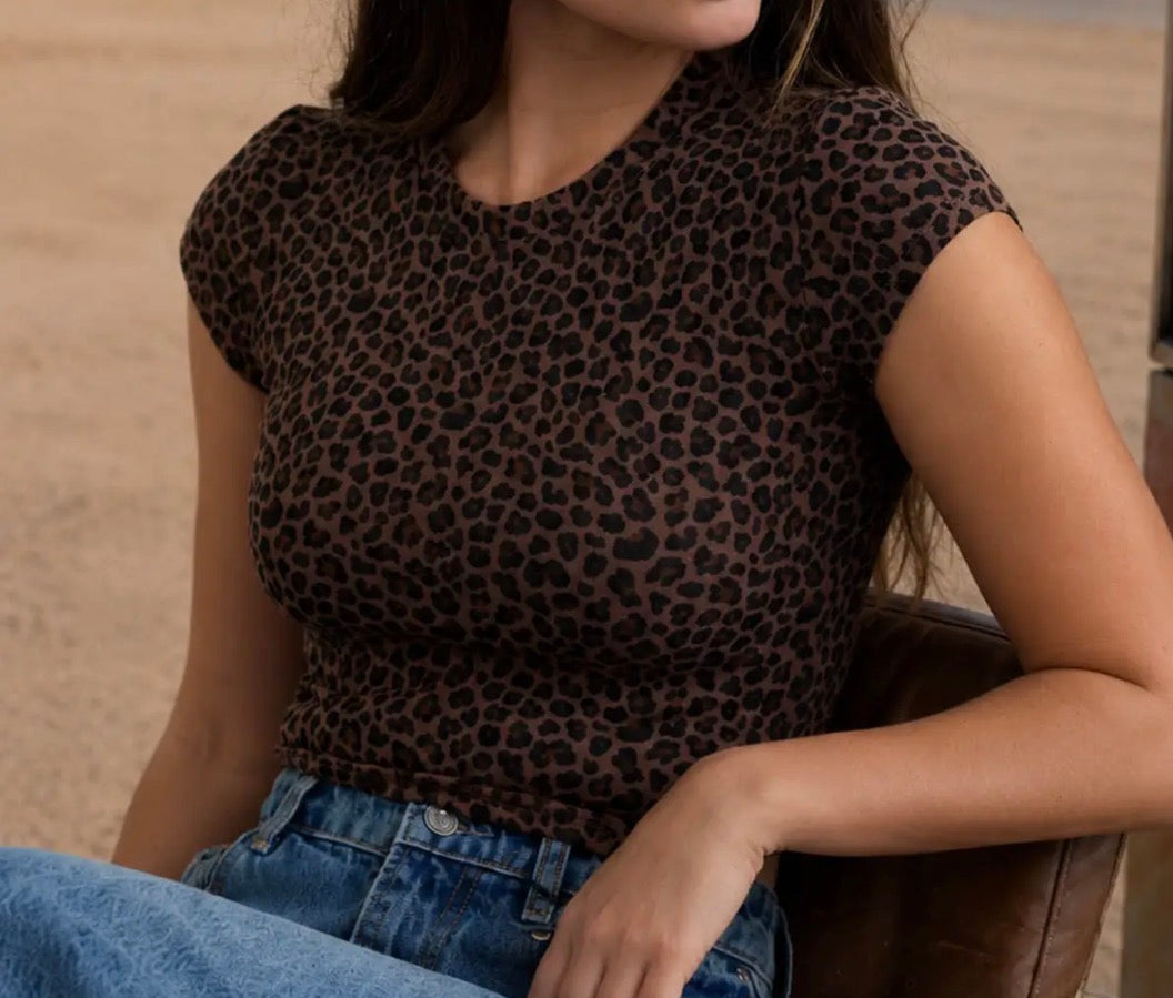 Lainey Leopard Print Knit Top