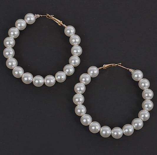 Pearl Hoop Earrings