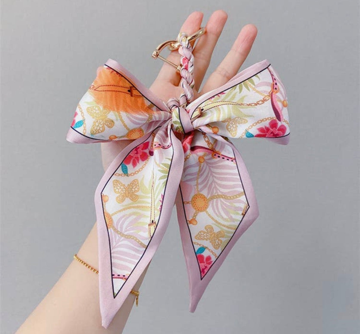 Silk Scarf Bow Bag Charm/Keychain