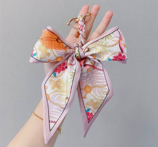 Silk Scarf Bow Bag Charm/Keychain