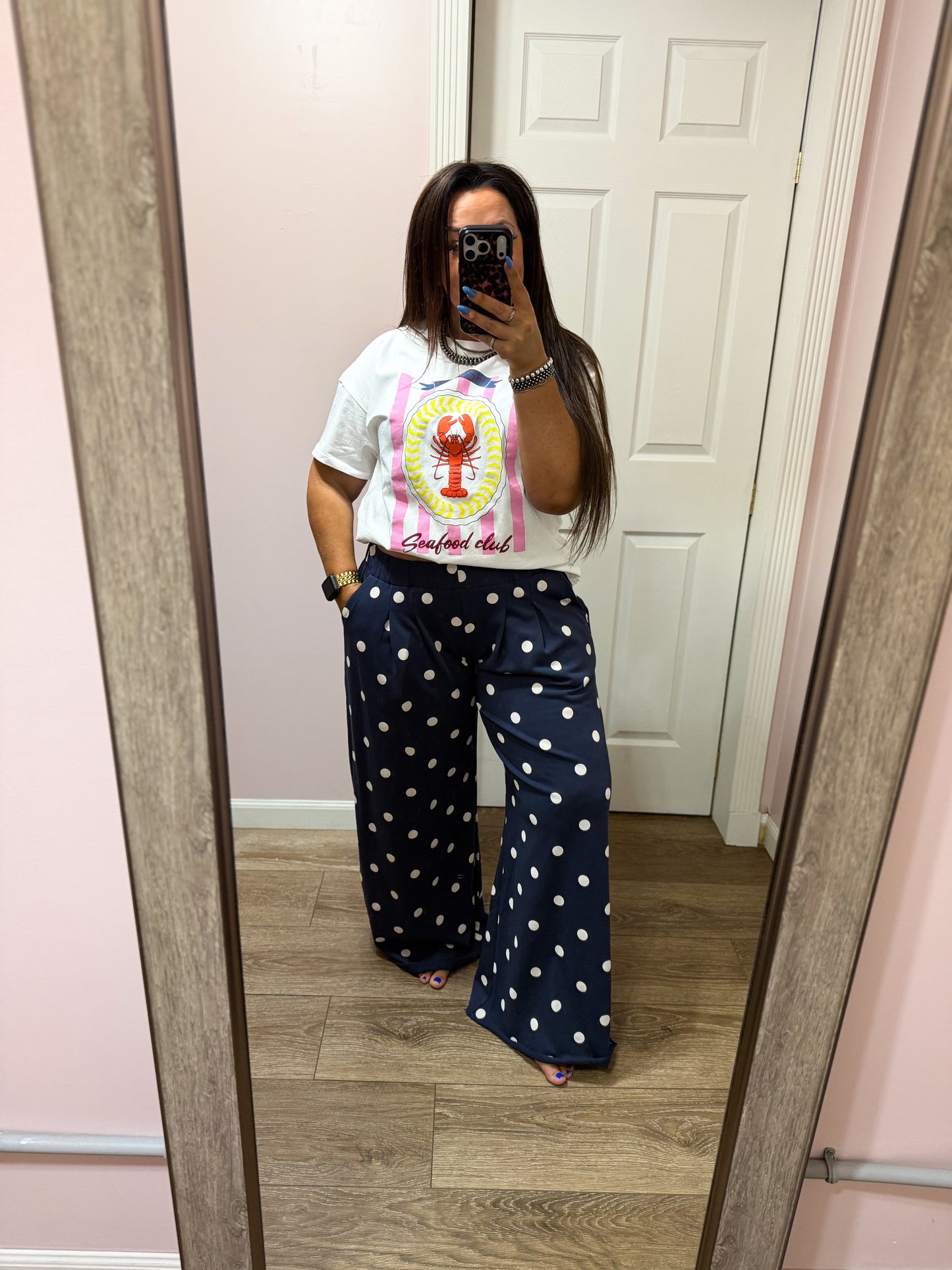 Polka Dot Knit Lounge Pants