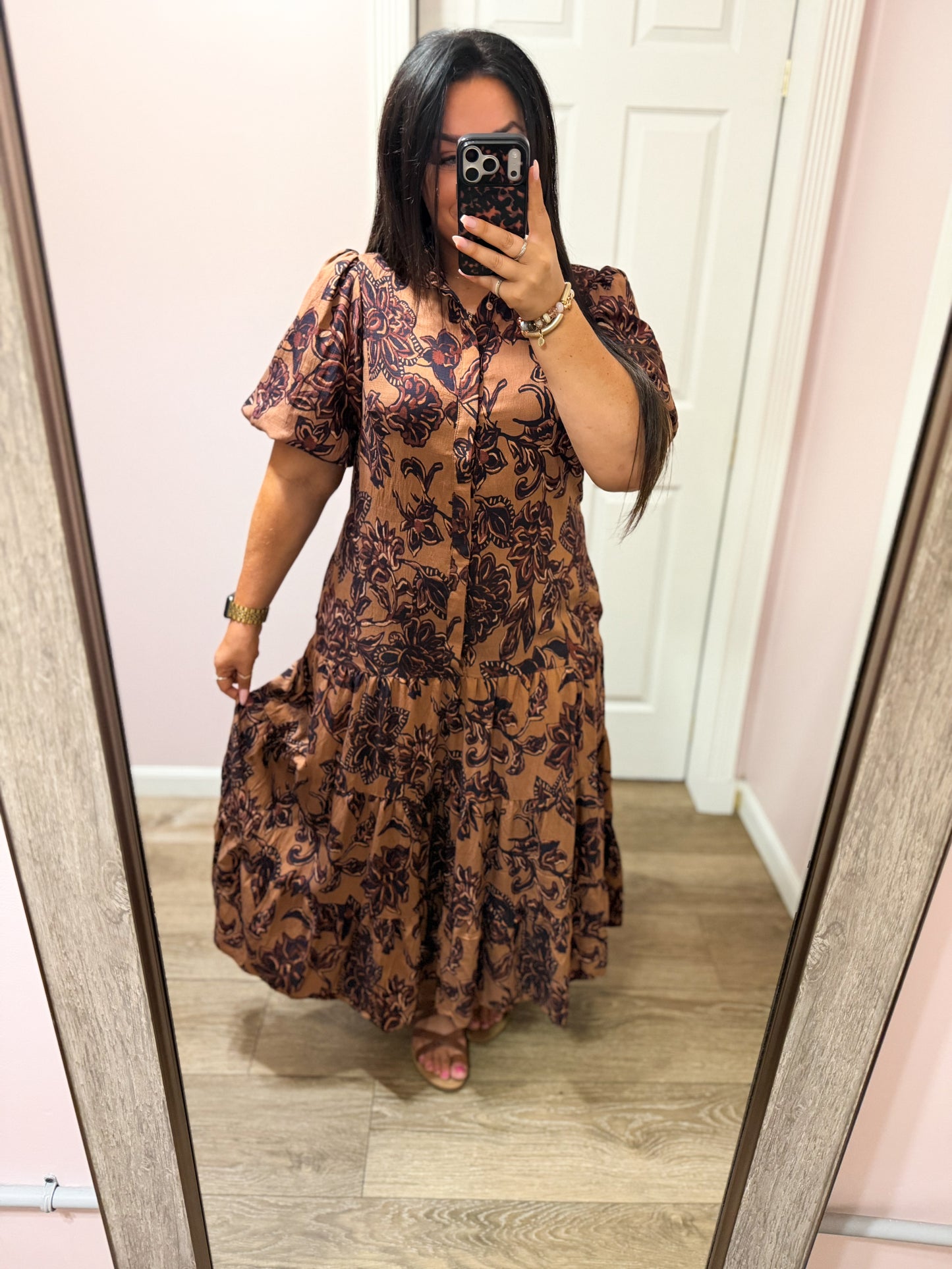 Country Drive Floral Maxi Dress