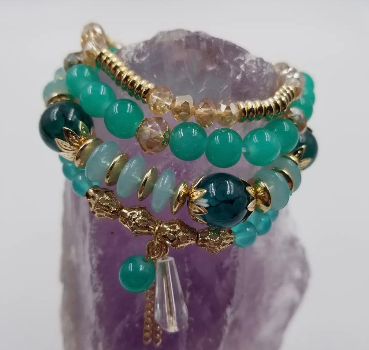 Crystal & Glass Beaded Bracelet Set