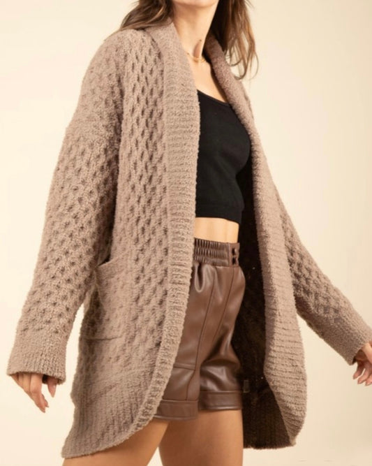 Cozy Up Knit Cardigan, Mocha