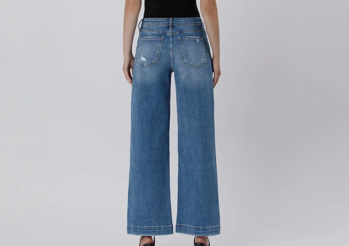 High Rise Trouser Wide Leg Jeans