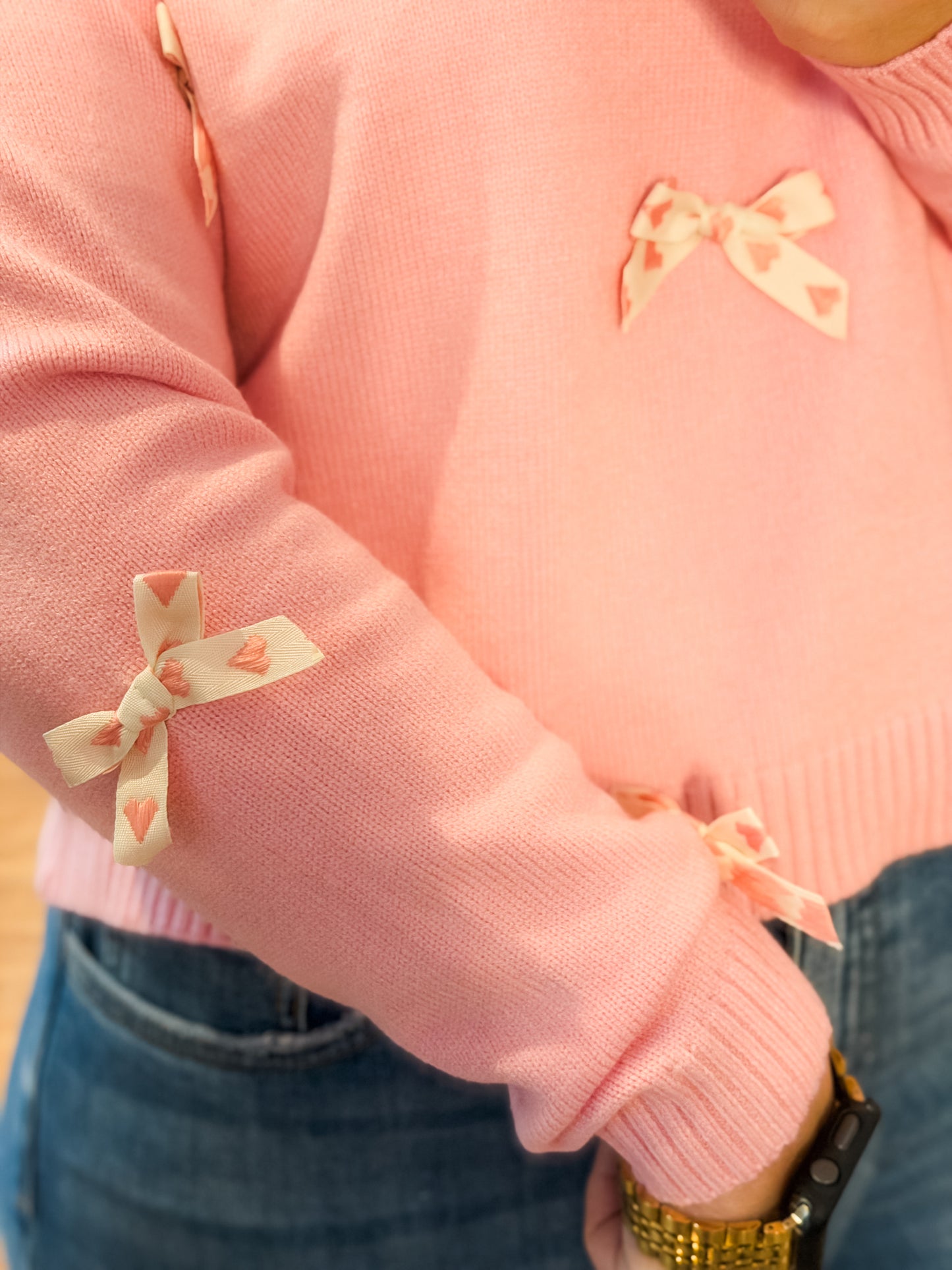 Heart Bow Knit Sweater