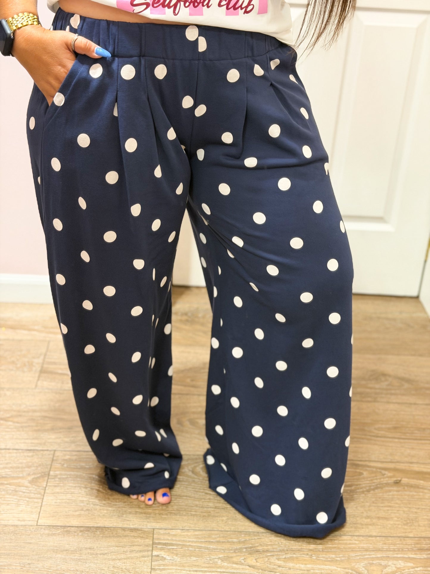 Polka Dot Knit Lounge Pants