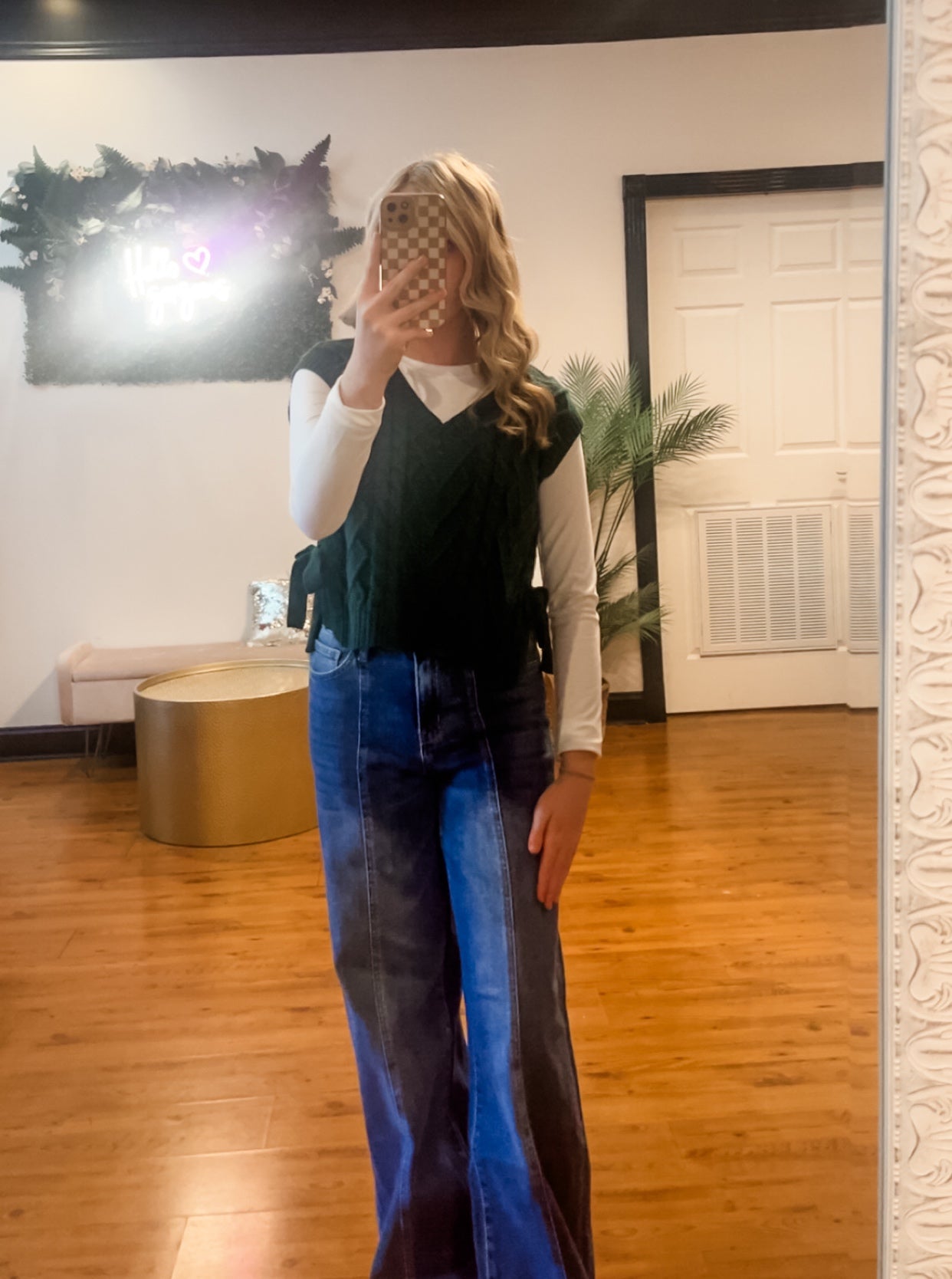 Cable Knit Side Tie Sweater Vest