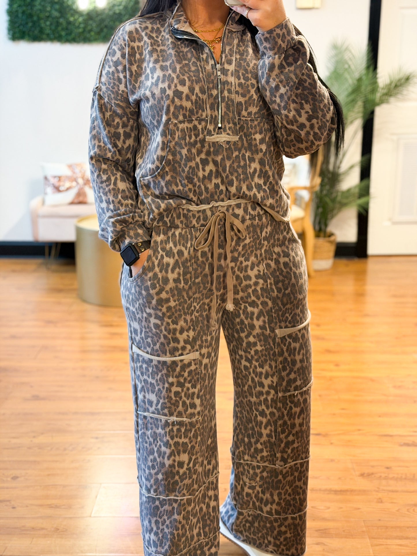 Paige Leopard Wide Leg Pants