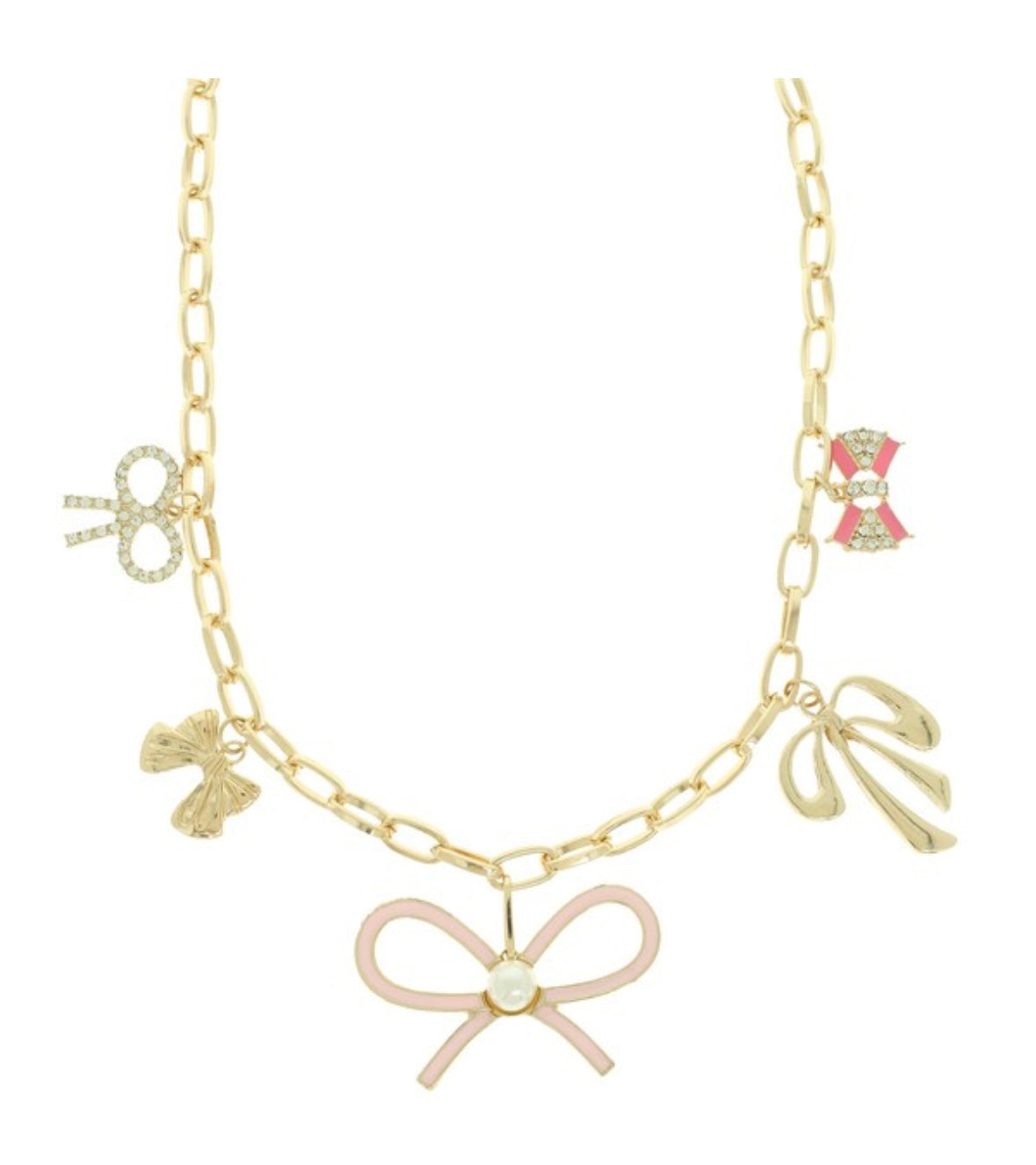 Bow Detailed Charm Necklace