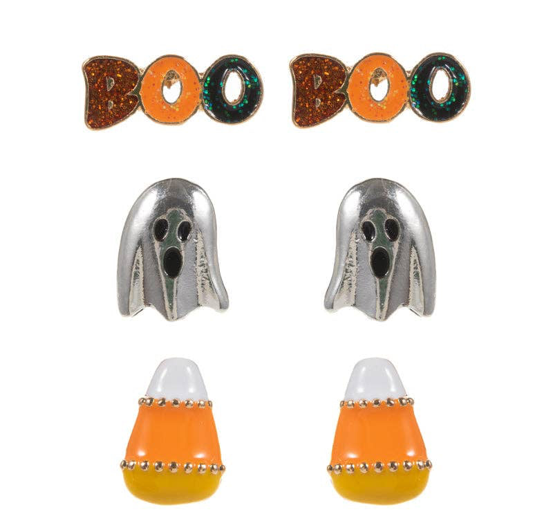 Boo Ghost Candy Corn Earring Set