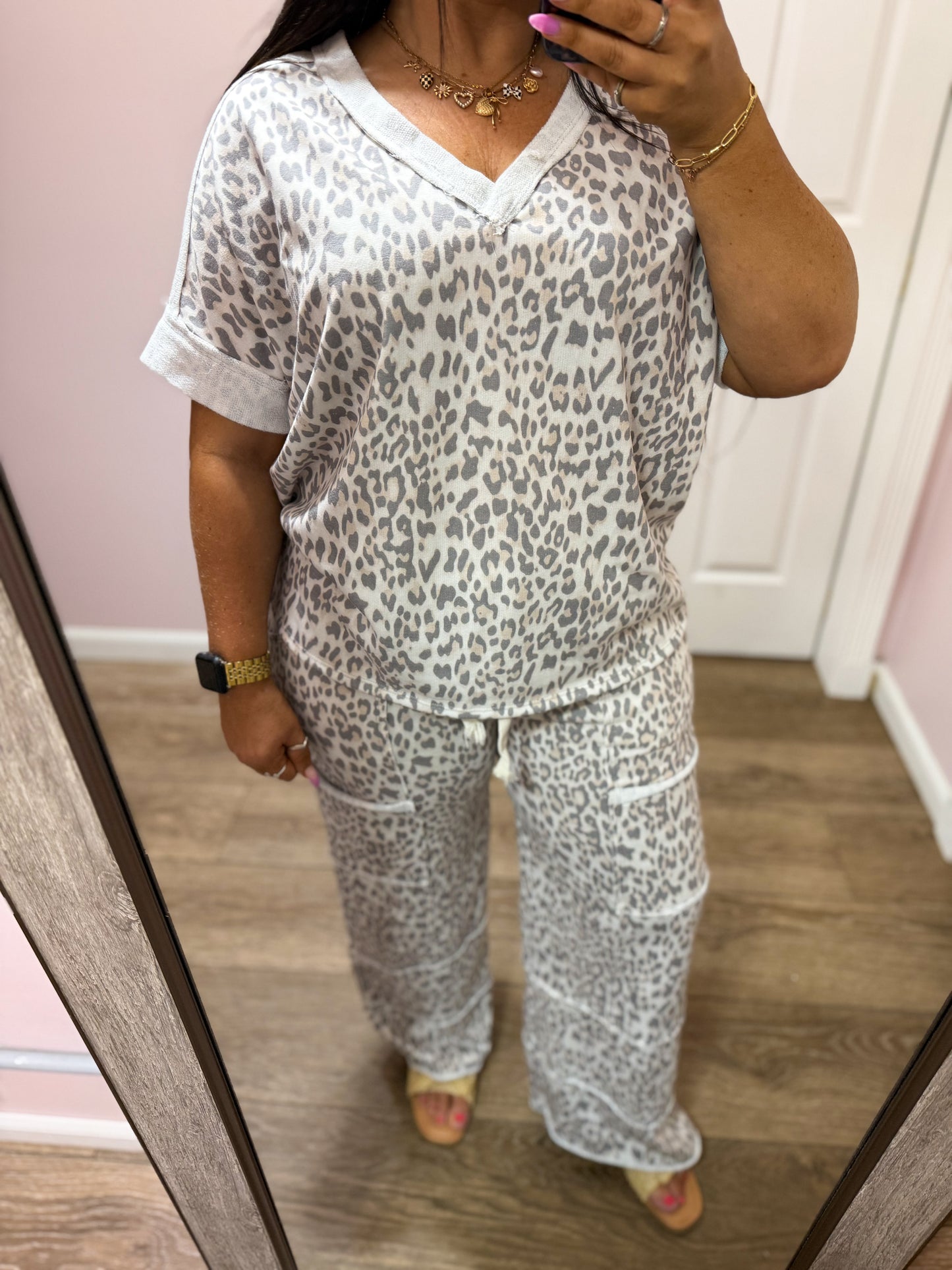 Paige Leopard V-Neck Top