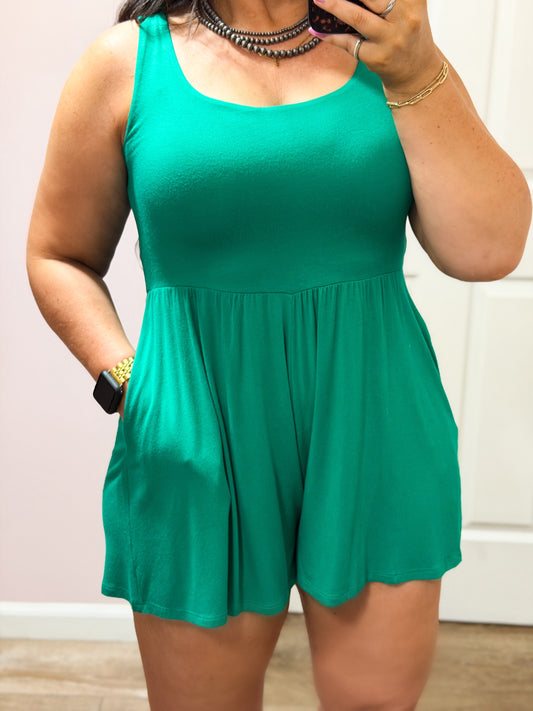 Always Around Romper, Green