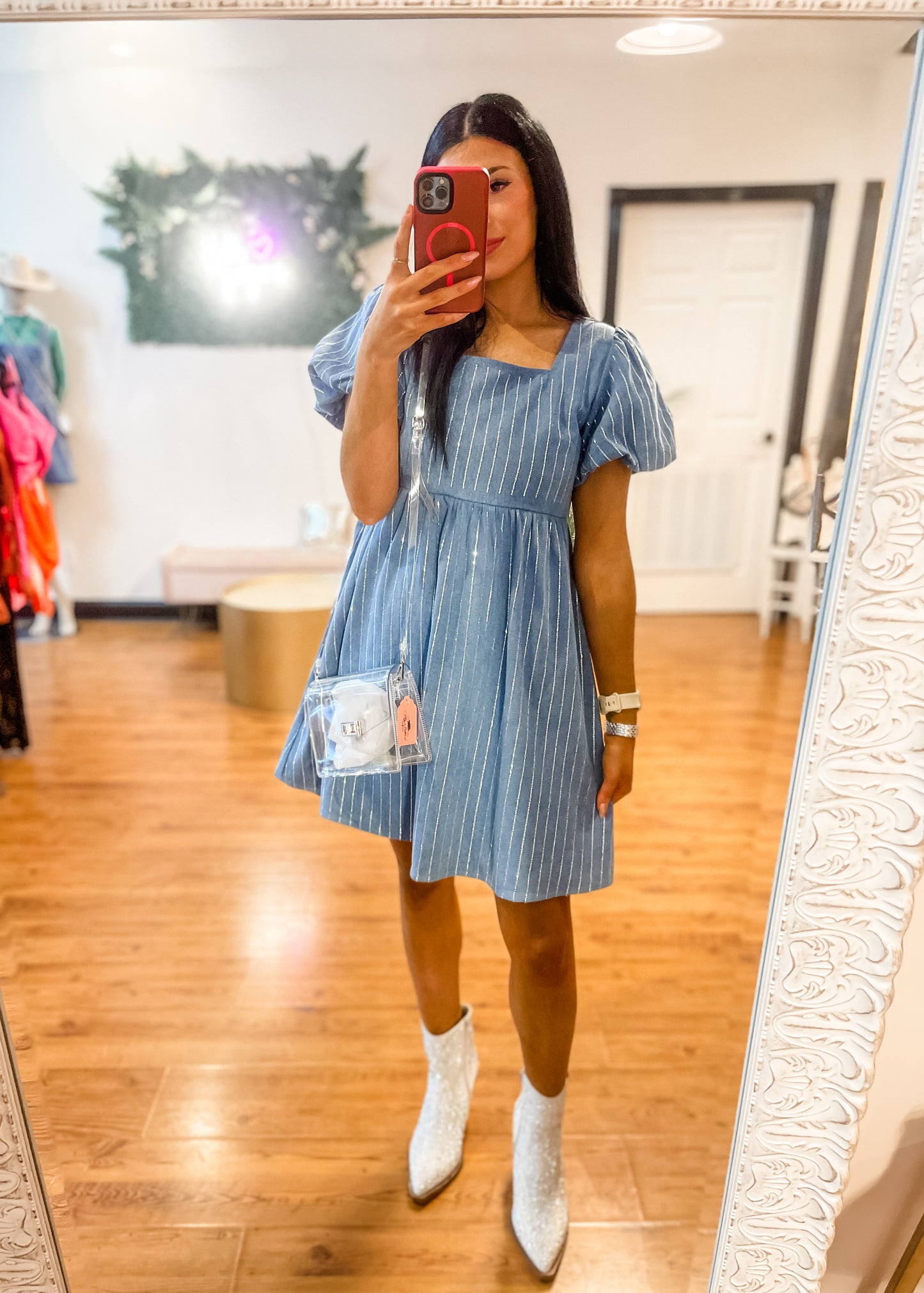 Glitzy Girl Denim Dress