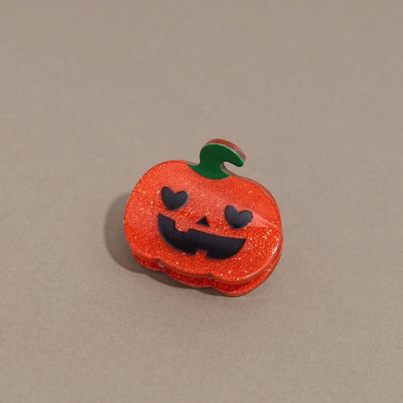 HALLOWEEN PUMPKIN GHOST SET OF 4 HAIR CLAW CLIPS