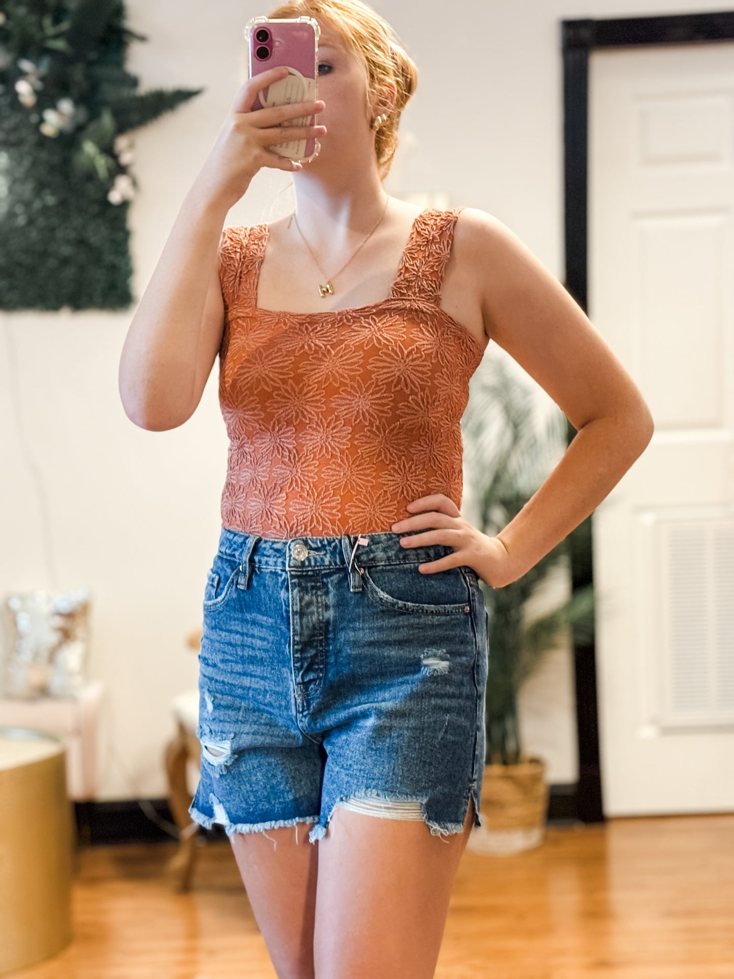 Floral Jacquard Tank