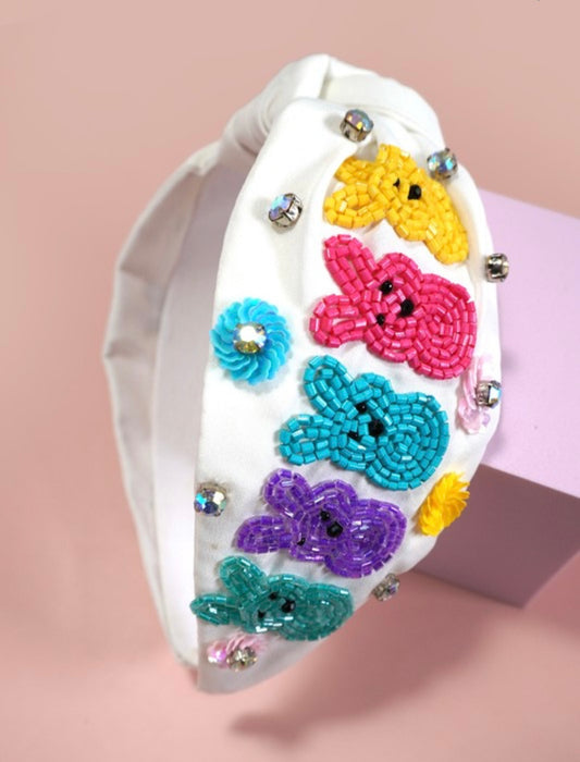 Easter Bunny Beaded Headband