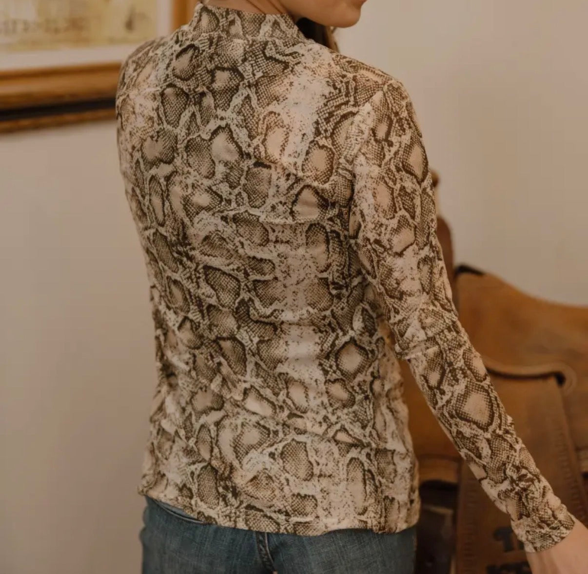 Snakeskin Sheer Top