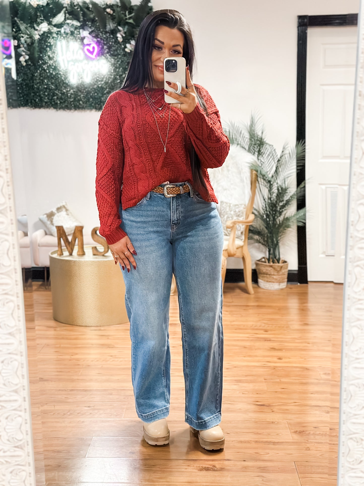 High Rise Trouser Wide Leg Jeans