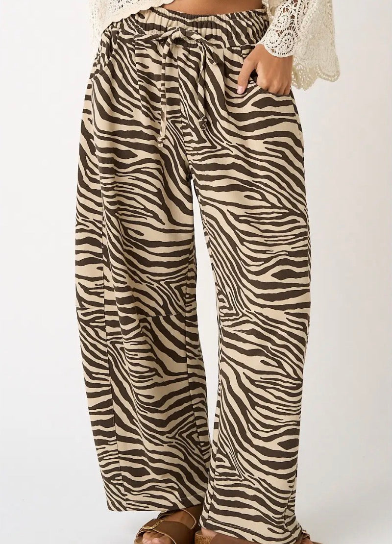 Last Minute Plans Zebra Print Pants