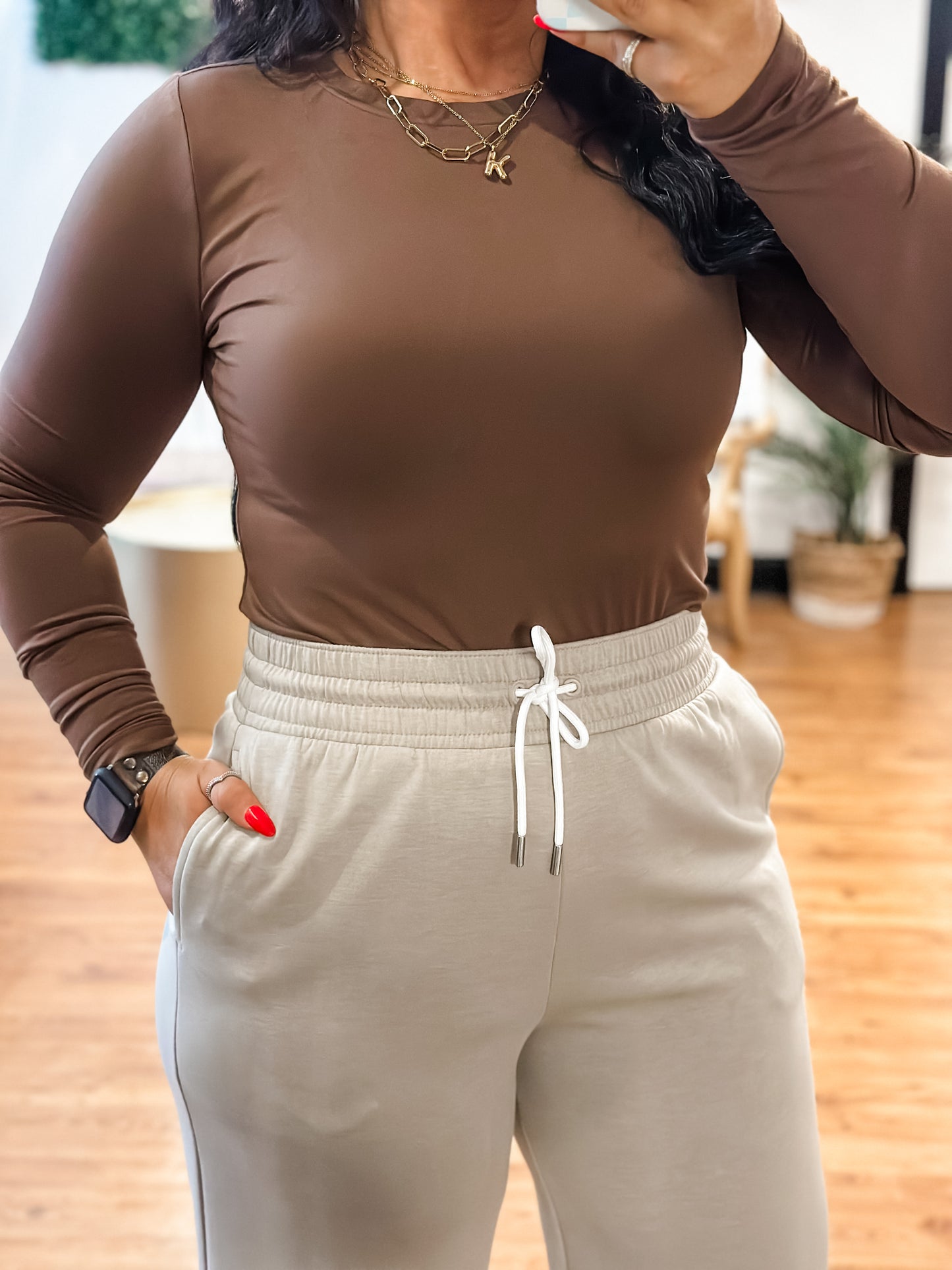 Crewneck Long Sleeve, Brown