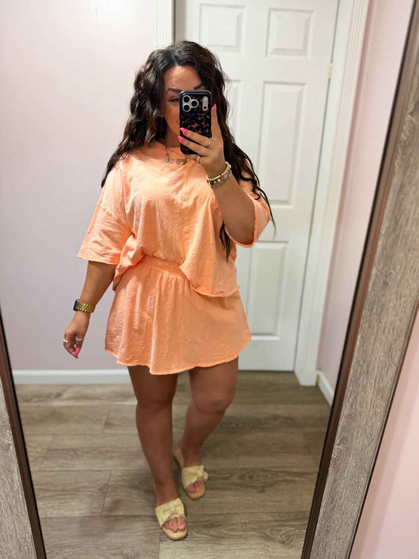 Lived-In Vibe Skort Set, Orange