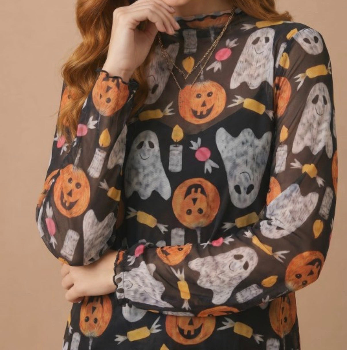 Trick or Treat Mesh Top