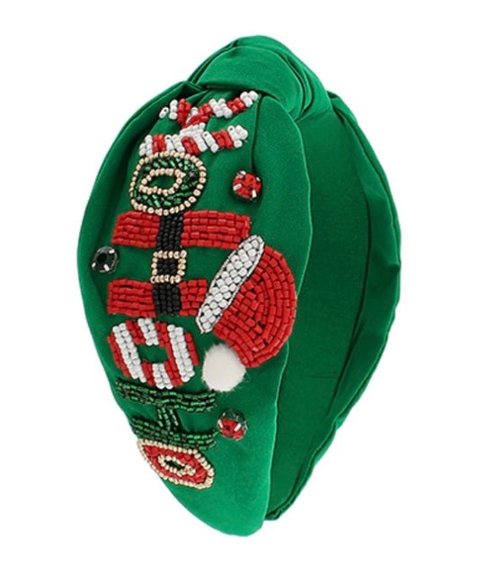 “HO HO HO” Beaded Headband