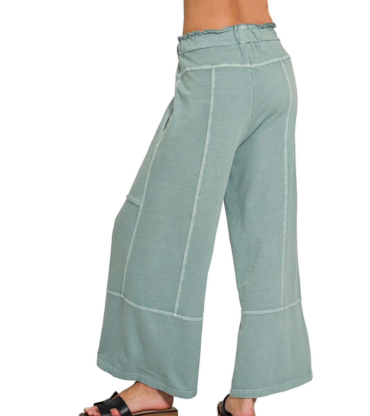 Next Level Wide Leg Pants, Ash Mint