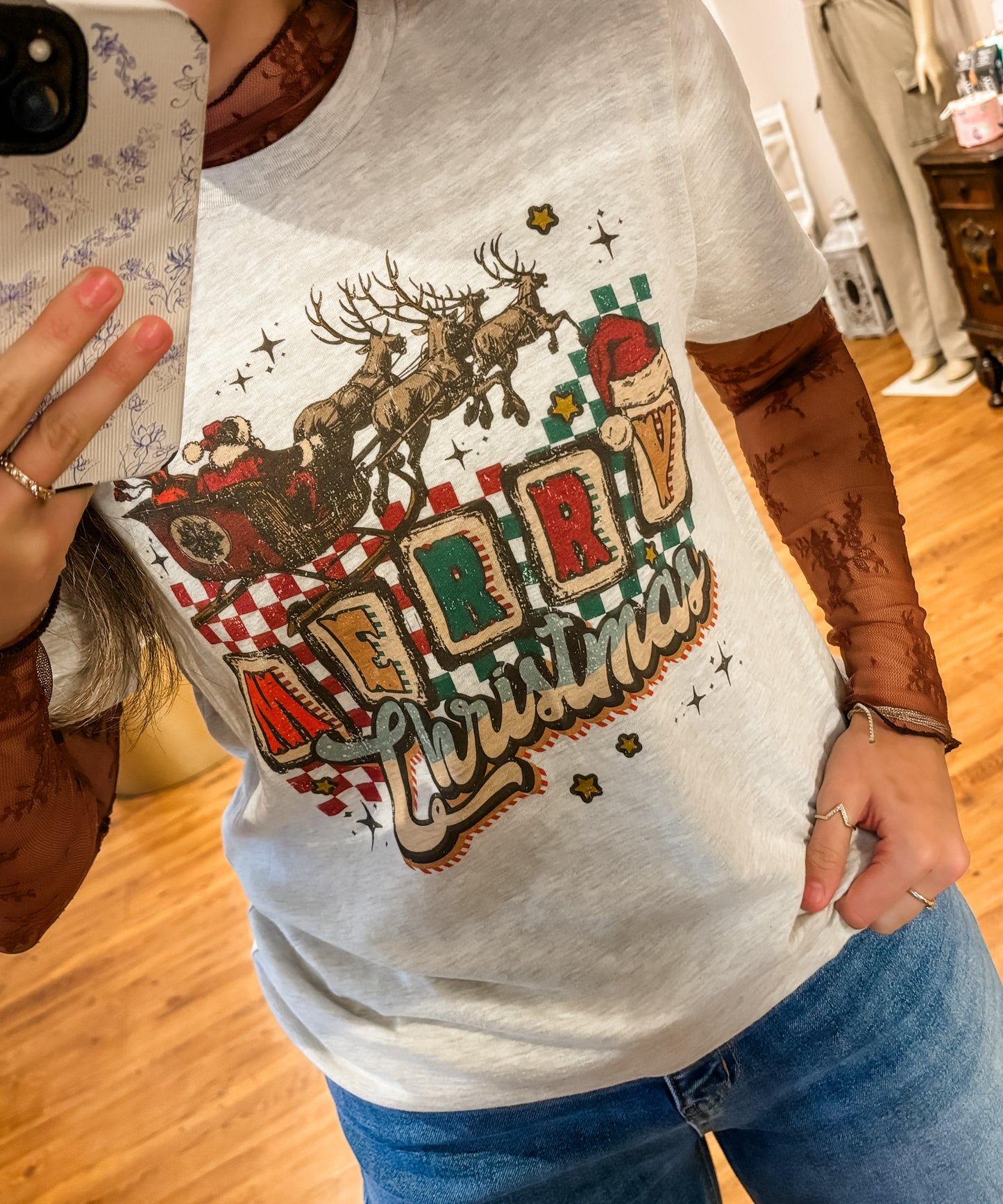 Merry Christmas Reindeer Tee