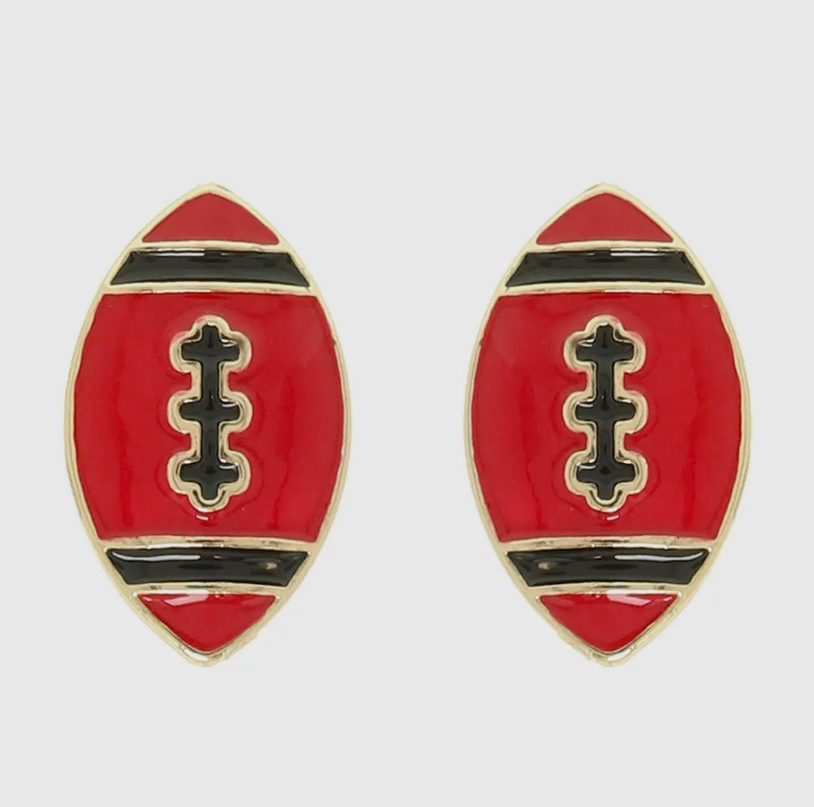 Game Day Enamel Football Stud Earrings