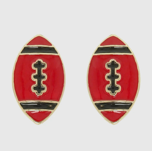 Game Day Enamel Football Stud Earrings