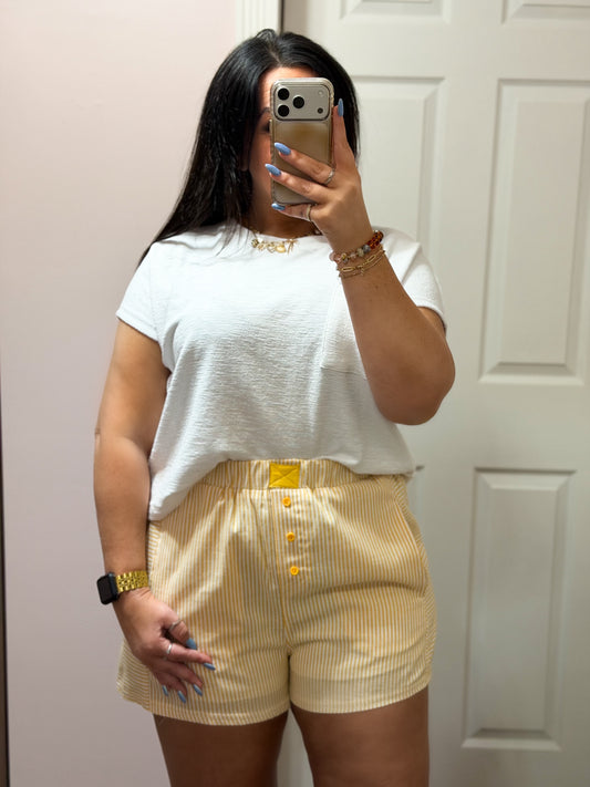 Striped Boxer Shorts, Yellow