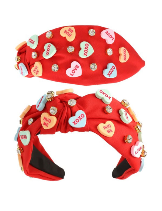 Conversation Hearts Candy Headband