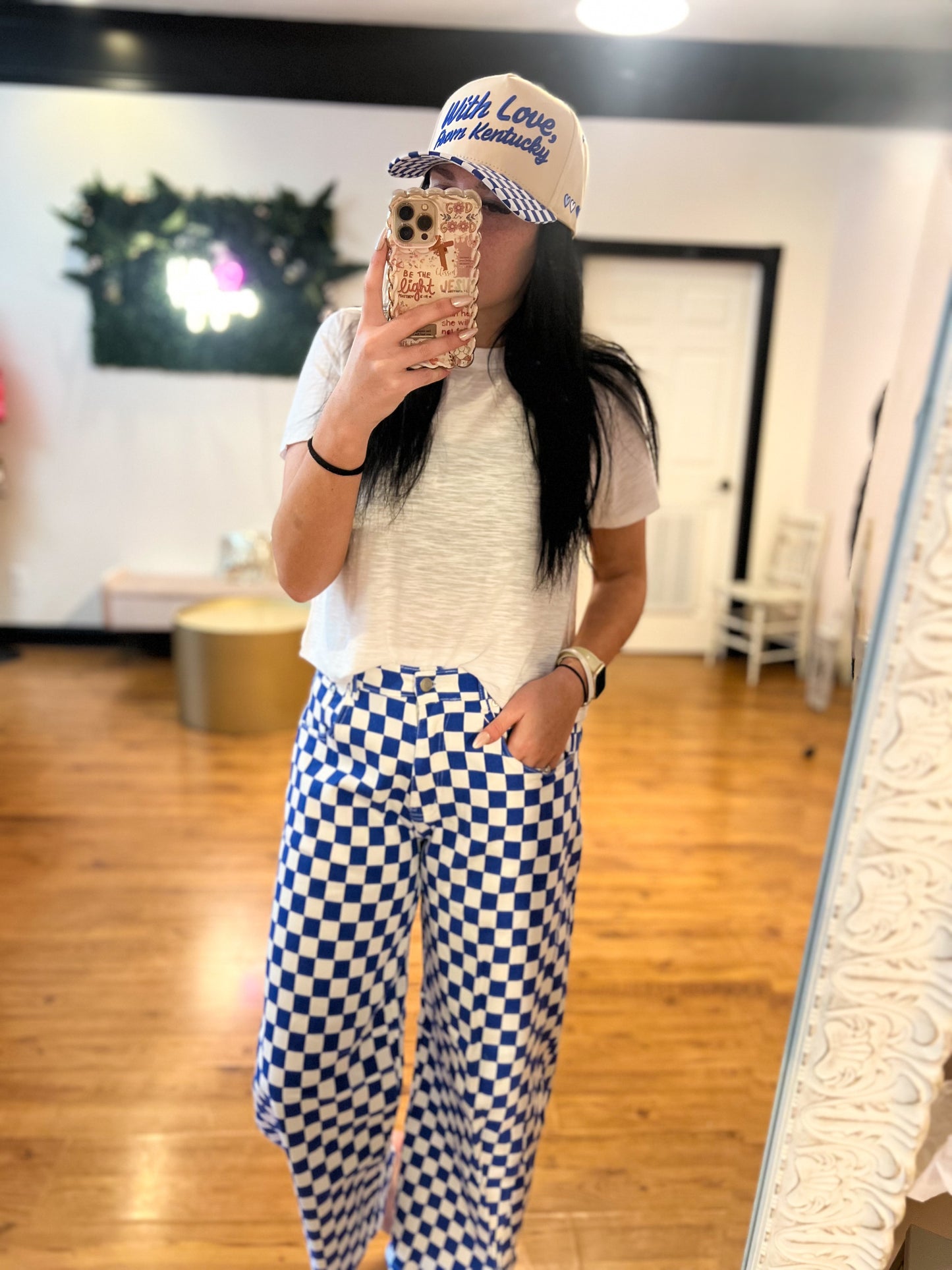 Checkered Barrel Pants