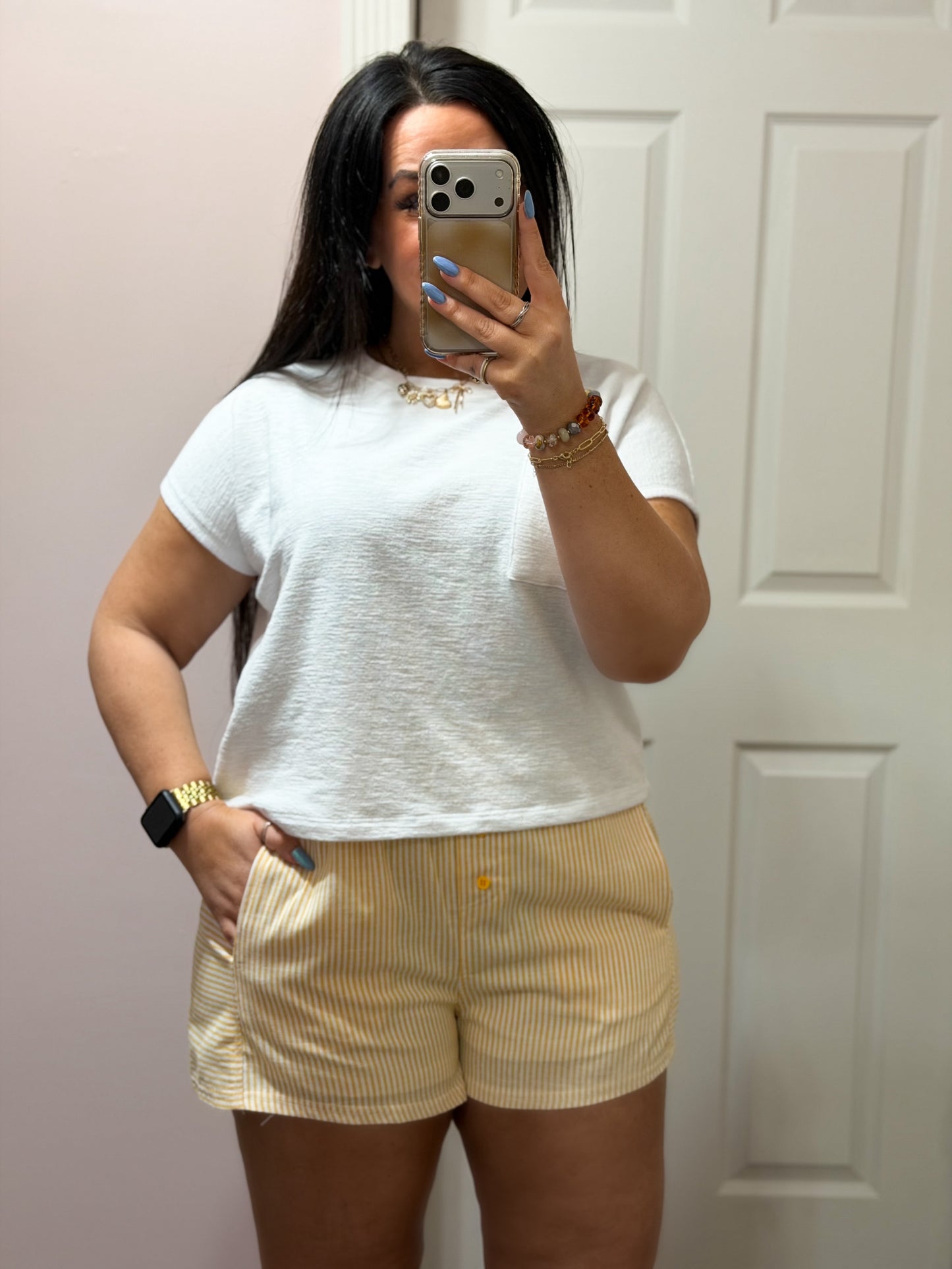 Striped Boxer Shorts, Yellow