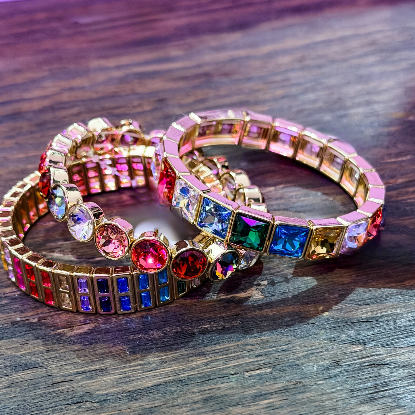 Double Cute Stone Stretch Bracelet