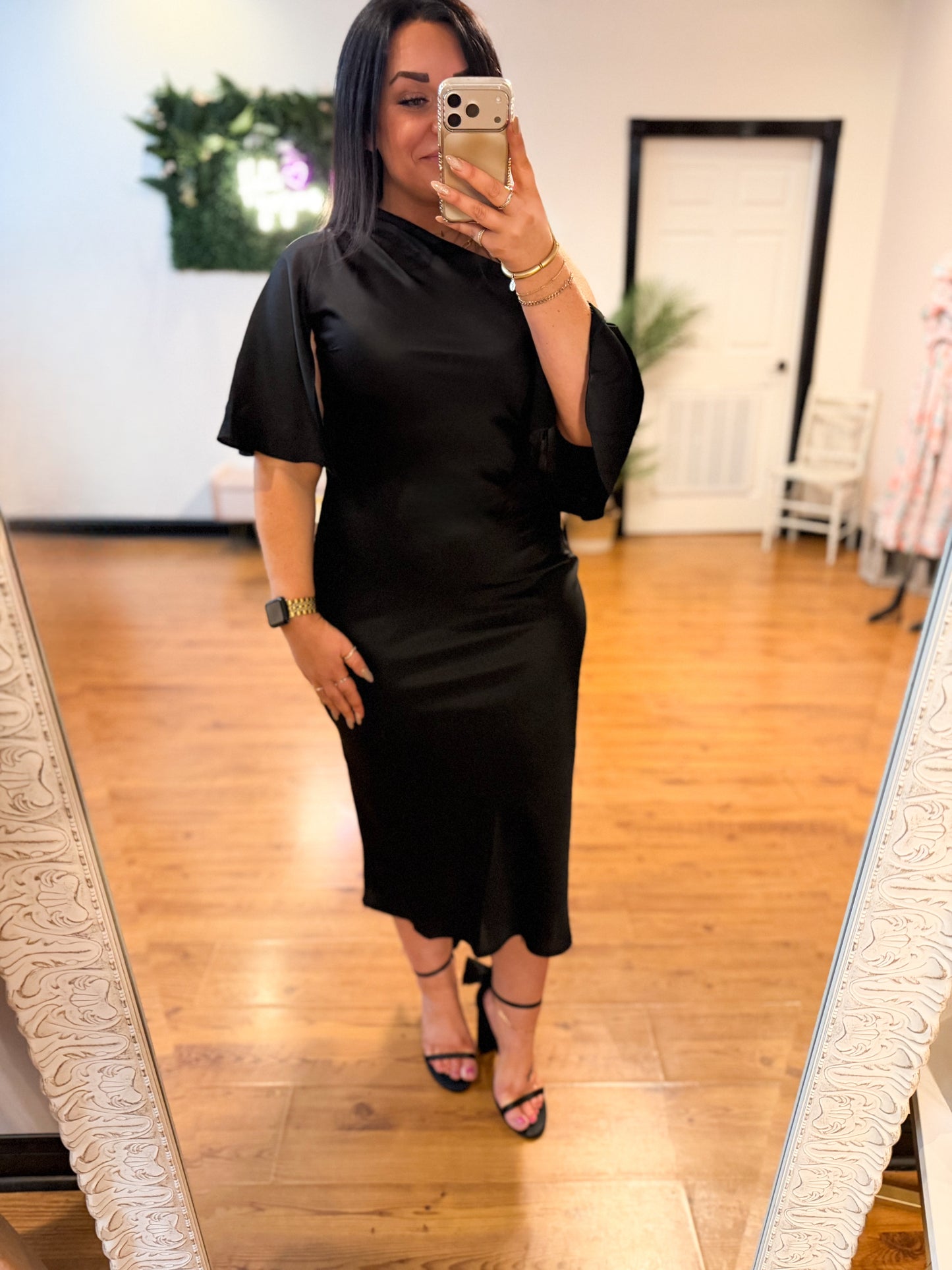 Second Look Satin Midi Dress